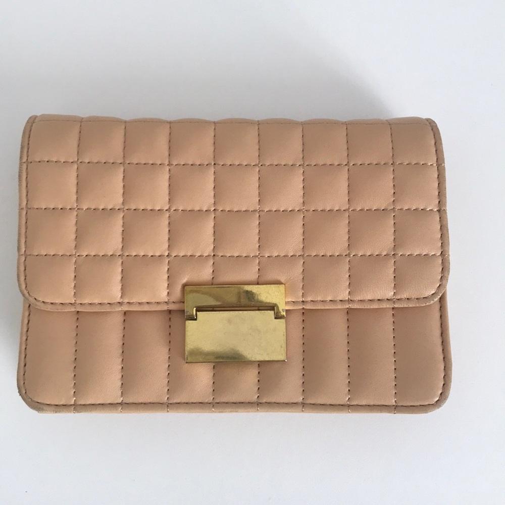 J Crew quilted crossbody leather bag